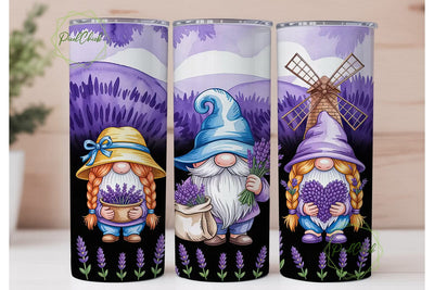 Lavender Gnomes 20oz Tumbler Wrap Sublimation PixelChick 