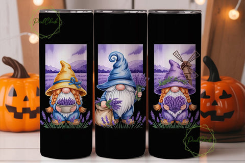 Lavender Gnomes 20oz Tumbler Wrap Sublimation PixelChick 
