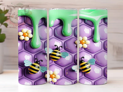 Lavender Honeycomb Bees 20oz Tumbler, Lavender Motif, Honeycomb Pattern, Bee Theme, Rustic Charm, Farmhouse Style, Skinny Tumbler, Sublimation PNG Sublimation Lara' s Designs 