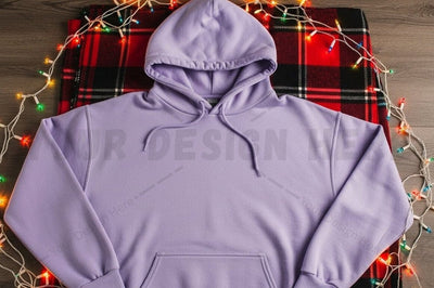Lavender hoodie with plaid lining Mock Up Photo Designangry 