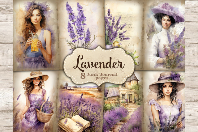 Lavender Junk Journal Kit | Victorian Ephemera SVG GlamArtZhanna 
