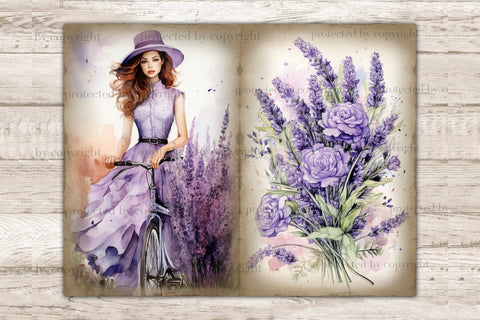 Lavender Junk Journal Kit | Victorian Ephemera SVG GlamArtZhanna 