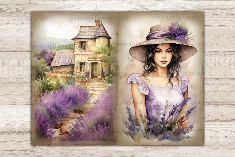 Lavender Junk Journal Kit | Victorian Ephemera SVG GlamArtZhanna 
