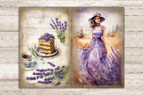 Lavender Junk Journal Kit | Victorian Ephemera SVG GlamArtZhanna 