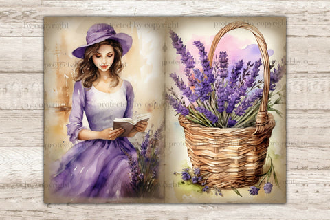 Lavender Junk Journal Kit | Victorian Ephemera SVG GlamArtZhanna 