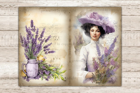 Lavender Junk Journal Kit | Victorian Ephemera SVG GlamArtZhanna 