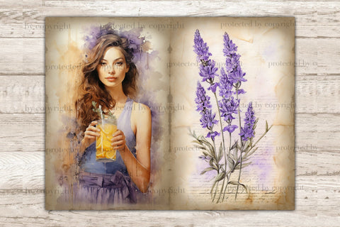 Lavender Junk Journal Kit | Victorian Ephemera SVG GlamArtZhanna 