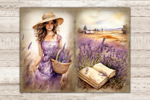 Lavender Junk Journal Kit | Victorian Ephemera SVG GlamArtZhanna 