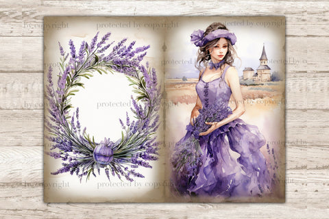 Lavender Junk Journal Kit | Victorian Ephemera SVG GlamArtZhanna 