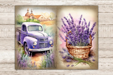 Lavender Junk Journal Pages | Vintage Botanical Ephemera SVG GlamArtZhanna 