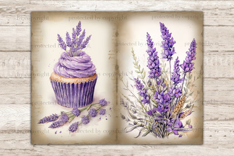Lavender Junk Journal Pages | Vintage Botanical Ephemera SVG GlamArtZhanna 