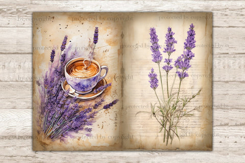 Lavender Junk Journal Pages | Vintage Botanical Ephemera SVG GlamArtZhanna 
