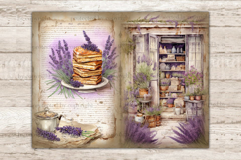 Lavender Junk Journal Pages | Vintage Botanical Ephemera SVG GlamArtZhanna 