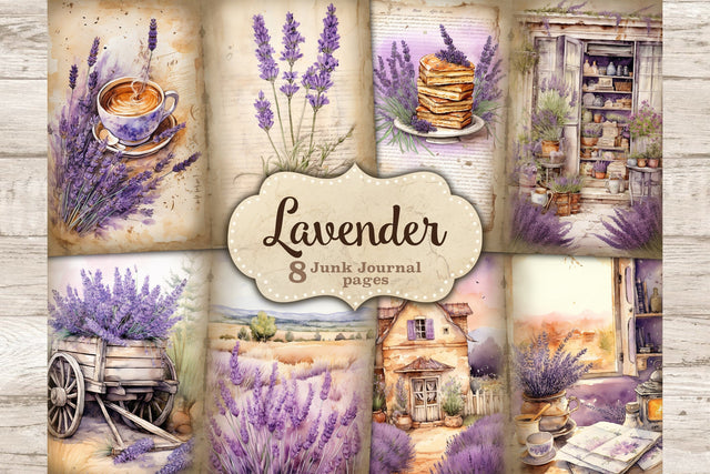 Lavender Junk Journal Pages | Vintage Botanical Ephemera SVG GlamArtZhanna 