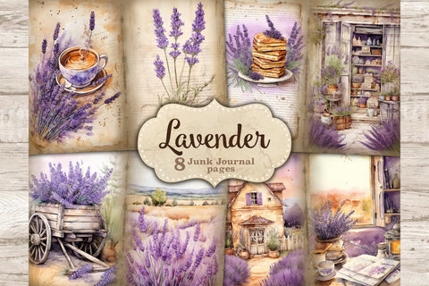 Lavender Junk Journal Pages | Vintage Botanical Ephemera SVG GlamArtZhanna 