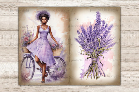 Lavender Junk Journal Paper | Vintage Journaling SVG GlamArtZhanna 