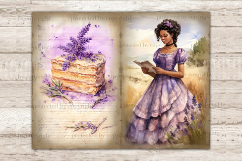 Lavender Junk Journal Paper | Vintage Journaling SVG GlamArtZhanna 