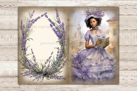 Lavender Junk Journal Paper | Vintage Journaling SVG GlamArtZhanna 