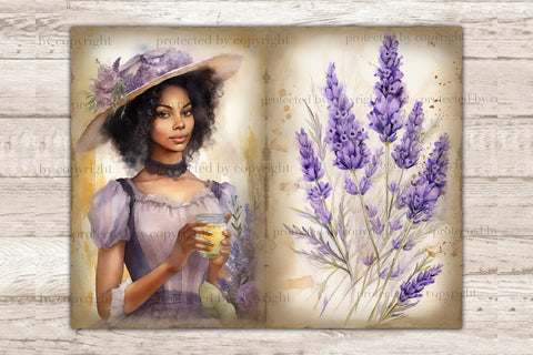 Lavender Junk Journal Paper | Vintage Journaling SVG GlamArtZhanna 