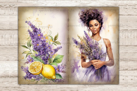 Lavender Junk Journal Paper | Vintage Journaling SVG GlamArtZhanna 