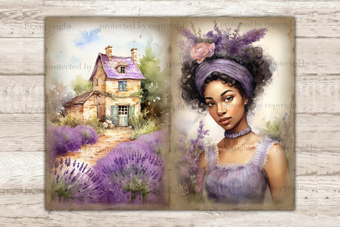 Lavender Junk Journal Paper | Vintage Journaling SVG GlamArtZhanna 