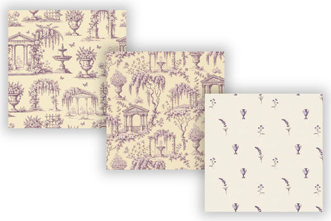 Lavender Purple Toile Digital Paper, Seamless Floral Pattern Bundle, Printable Scrapbook Paper, Wedding Spring Feminine Design Bundle Digital Pattern FloridPrintables 