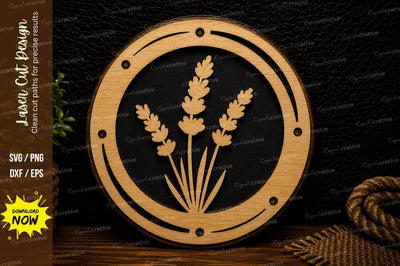 Lavender Round Frame Laser Cut Svg Design SVG Regulrcrative 