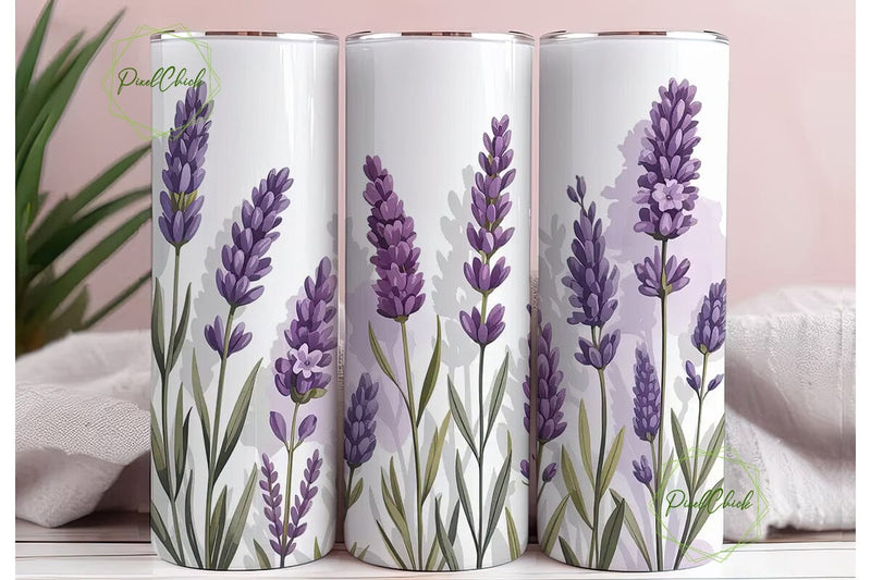 Lavender Sprigs 20oz Tumbler Design Sublimation PixelChick 
