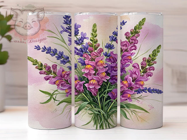 Lavender Spring Flower 20oz Tumbler Wrap, Spring Flower Design, 20oz Sublimation Tumbler, Floral Drinkware, Gift for Her, Purple Flower Tumbler, Spring Decor Tumbler Sublimation Lara' s Designs 