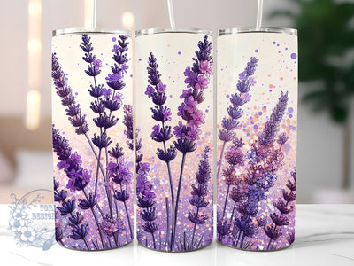 Lavender Tumbler Design, Tumbler Wrap PNG, 20 oz Skinny Tumbler Design, Lavender Tumbler Wrap Sublimation ToriDesigns 