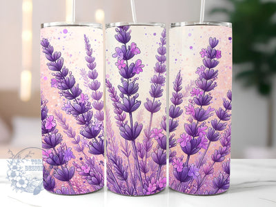Lavender Tumbler Design, Tumbler Wrap PNG, 20 oz Skinny Tumbler Design, Lavender Tumbler Wrap Sublimation ToriDesigns 