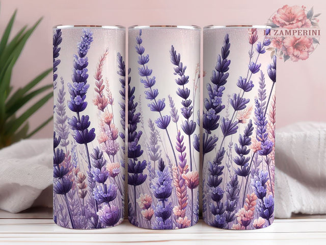 Lavender Tumbler Wrap, Lavender 20 oz Skinny Tumbler, Instant Digital Download PNG, Straight & Tapered Tumbler Wrap PNG Sublimation Li Zamperini 