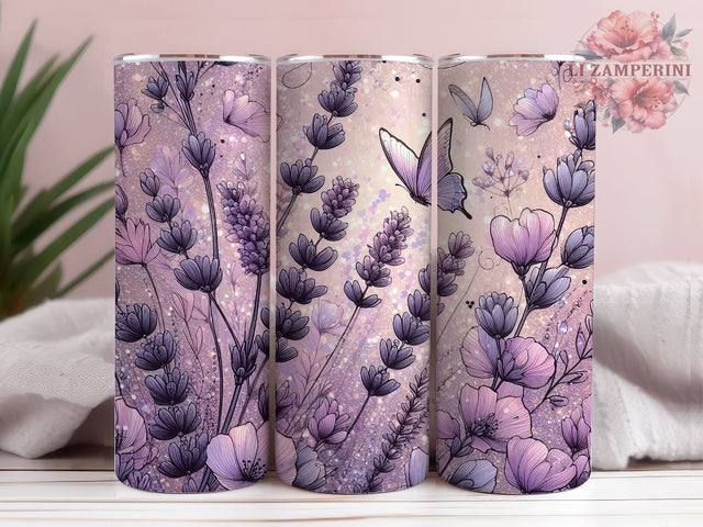 Lavender Tumbler Wrap, Lavender 20 oz Skinny Tumbler, Instant Digital Download PNG, Straight & Tapered Tumbler Wrap PNG Sublimation Li Zamperini 