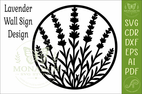 Lavender Wall Art SVG Botanical Flower Sign Laser Cut File SVG APInspireddesigns 