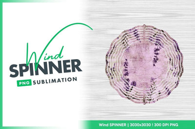 Lavender wind spinner round sublimation design template Sublimation Regulrcrative 