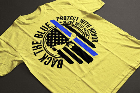 Law Enforcement Police Themed Blue Line USA Flag Vector T-shirt Design Svg File, Police Officer svg files for cricut SVG DesignDestine 