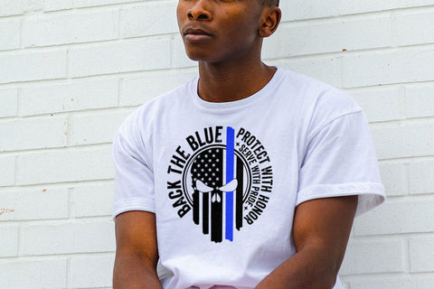 Law Enforcement Police Themed Blue Line USA Flag Vector T-shirt Design Svg File, Police Officer svg files for cricut SVG DesignDestine 