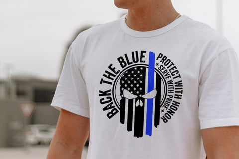 Law Enforcement Police Themed Blue Line USA Flag Vector T-shirt Design Svg File, Police Officer svg files for cricut SVG DesignDestine 