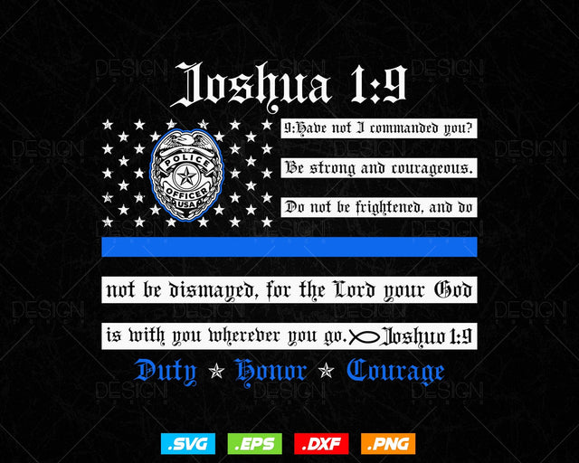 Law Enforcement Police Themed Blue Line USA Flag Vector T-shirt Design Svg File, Police Officer svg files for cricut SVG DesignDestine 