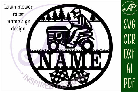 Lawn mower racing name wall art sign, SVG file SVG APInspireddesigns 