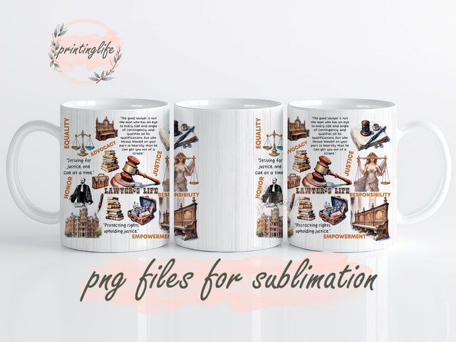 lawyer's life Mug Wrap Design, Instant Digital Design Download Mug Wrap Design, Mug Design PNG Sublimation PrintingLife 