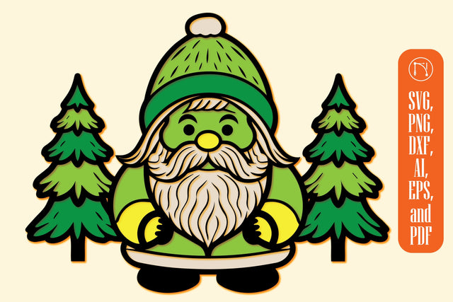 Layer Christmas Gnome Cricut SVG SVG MD JOYNAL ABDIN 