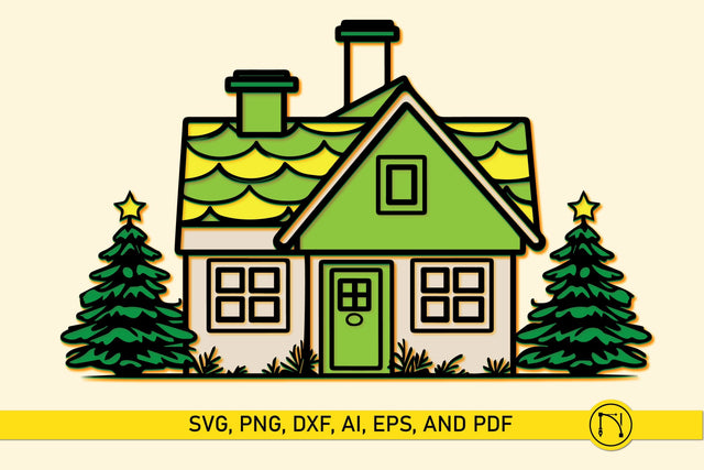 Layer Christmas House Cricut SVG SVG MD JOYNAL ABDIN 