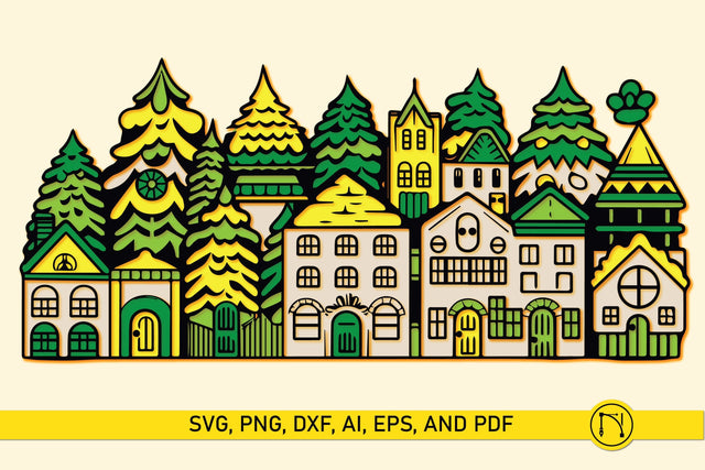 Layer Christmas House Cricut SVG SVG MD JOYNAL ABDIN 