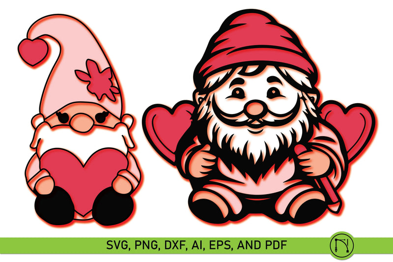 Layer Valentine Gnome SVG Bundle - So Fontsy