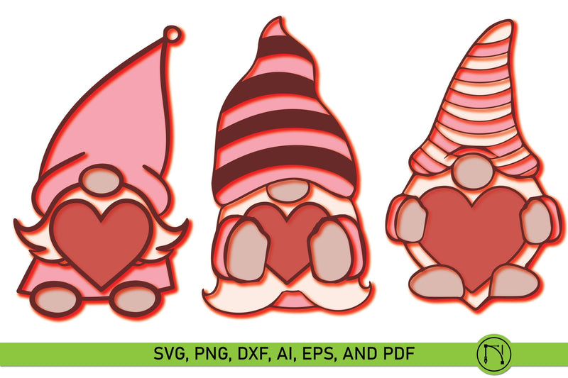 Layer Valentine Gnome SVG Bundle - So Fontsy