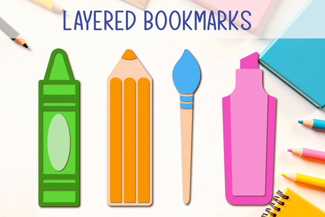 Layered bookmarks for kids svg, Back to school, Laser cut template SVG AnastasiyaArtDesign 