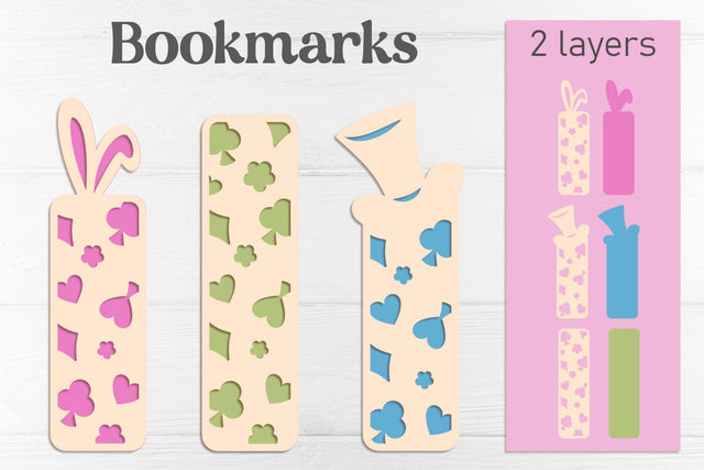 Layered Bookmarks svg, Paper cut bookmarks set SVG AnastasiyaArtDesign 
