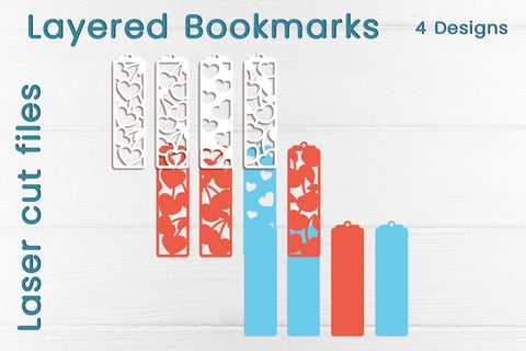 Layered bookmarks with cherry, Summer bookmark papercut SVG AnastasiyaArtDesign 