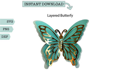 Layered Butterfly SVG – 3D Papercut Design for Cricut & Silhouette SVG Sharia Morton Designs 